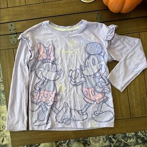 Disney Lavender Long Sleeve Tee with Mickey and Minnie